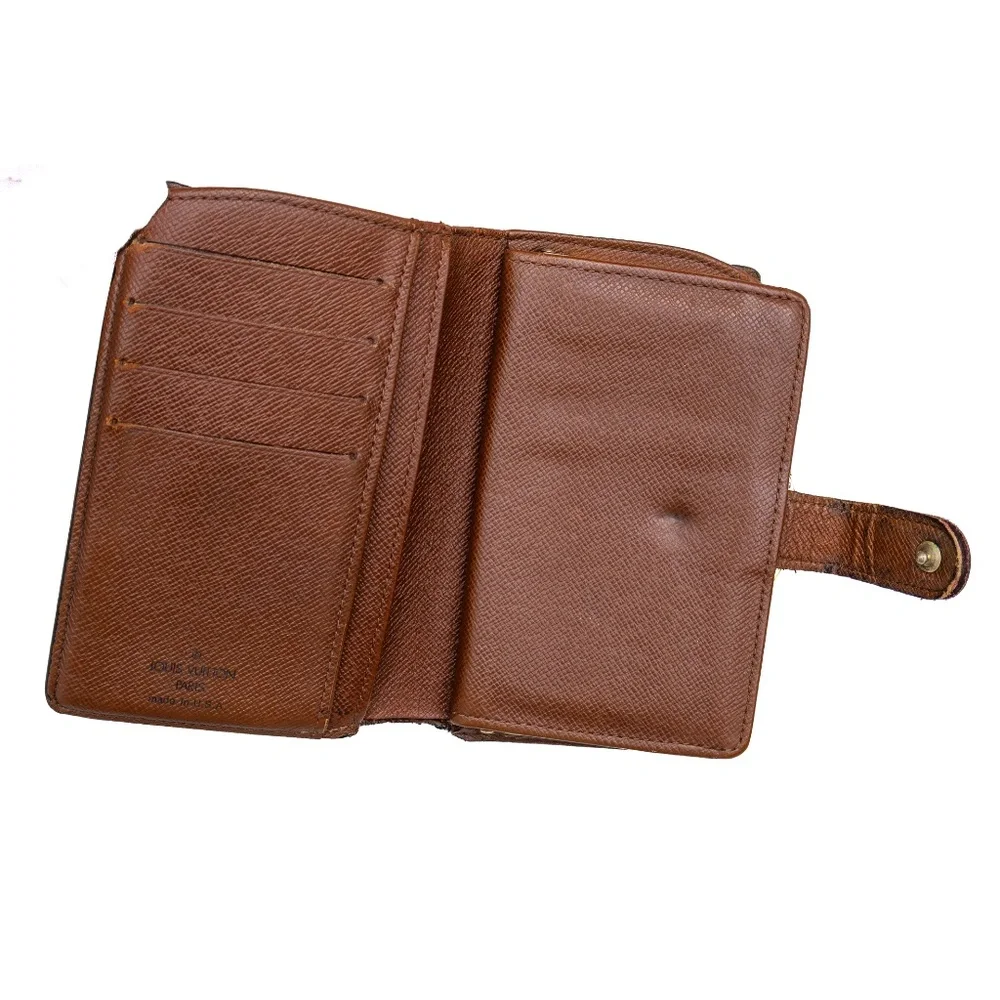 Vintage Louis Vuitton Monogram Canvas French Purse Wallet Brown‎